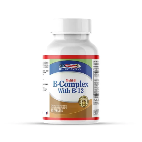 B-COMPLEX WITH B12 90 TABLETS HEALTHY AMERICA