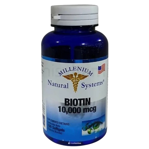 BIOTIN 10000 MCG NATURAL SYSTEMS MILLENIUM 100 SOFTGELS
