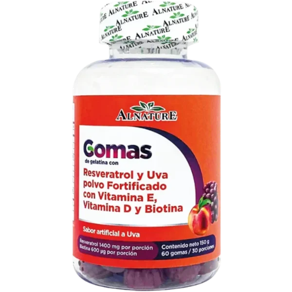 Gomas Resveratrol Alnature — Frasco por 60 Gomas