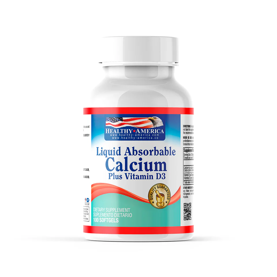 Liquid Absorbable Calcium 1200mg Plus Vitamin D3 100 Softgels
